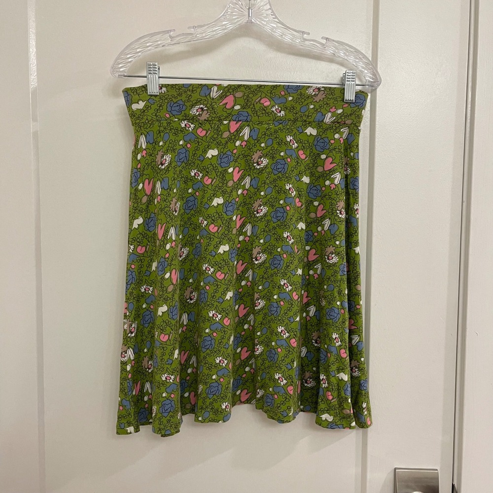 Boden Womens Green Heart Mini Skirt Chuc Casual Romantic Preppy Luxury
